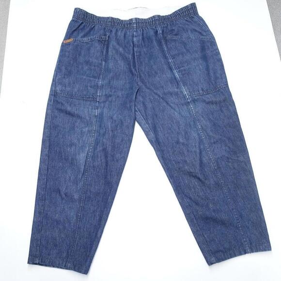 Gitano Cropped Jeans Women's 38 Blue Denim 100% Cotton Elastic Waist Pull-On - Picture 1 of 9